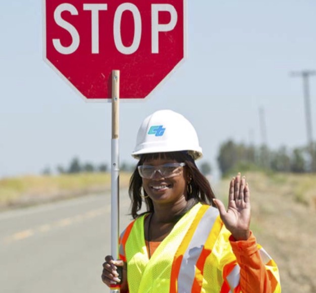 Caltrans flagger stop