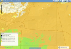 Mobile broadband availability in the Mojave-Boron area, as reported by carriers to the CPUC.