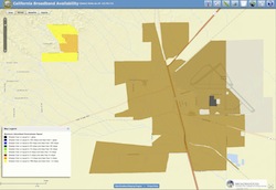 Wireline broadband availability in Mojave, as reported by carriers to CPUC.