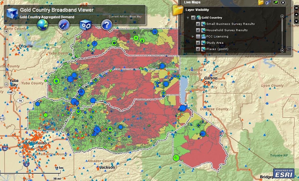 Gold Country Connect's interactive web tool